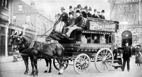 A Well Filled Horse Drawn London General Omnibus Company Coach From The