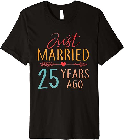Just Married 25 Years Ago Retro Couple 25th Anniversary