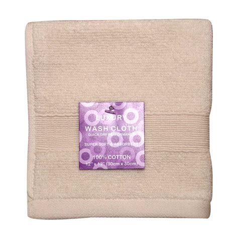 Luxury Cotton Wash Cloth Ivory 12 In X 12 In