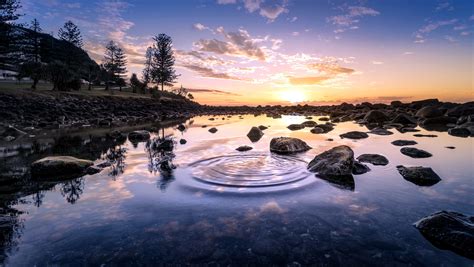 Free Picture Sunset Water Ripples Landscape