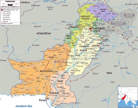 Large Political And Administrative Map Of Pakistan With Roads Cities