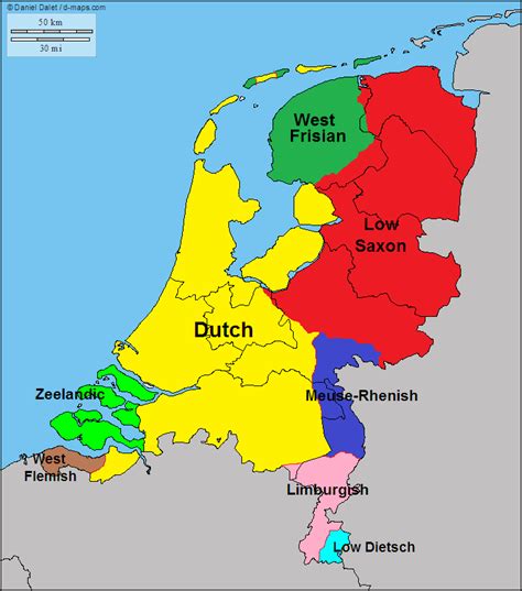 Main Languages And Dialects Of The Netherlands Maps On The Web