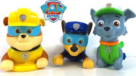 Unboxing Set Of Paw Patrol Bath Toys Zuma And Rocky Merpups And Rubble