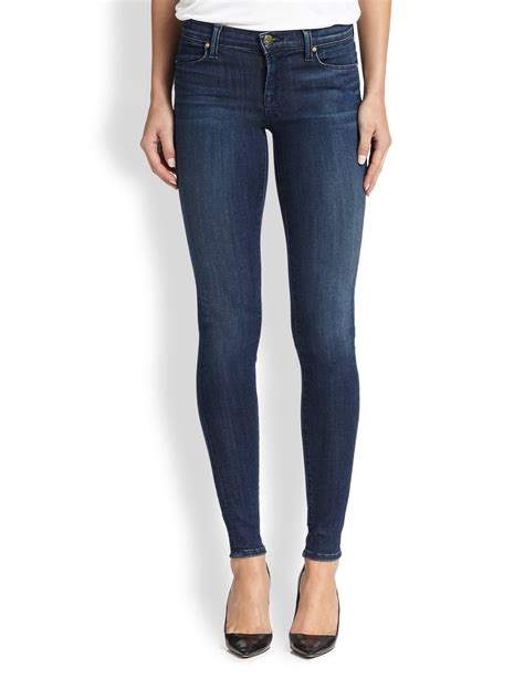 J Brand Mid Rise Super Skinny Jeans In Blue Lyst