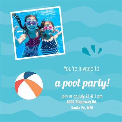 Pool Party Pic Pool Party Invitation Template Free Greetings Island