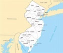 Large administrative map of New Jersey state with major cities | New ...