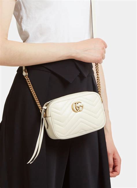 Lyst Gucci Gg Marmont Matelassé Mini Bag In Ivory In White