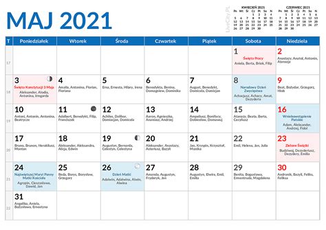 Kalendarz Maj 2022 Do Druku