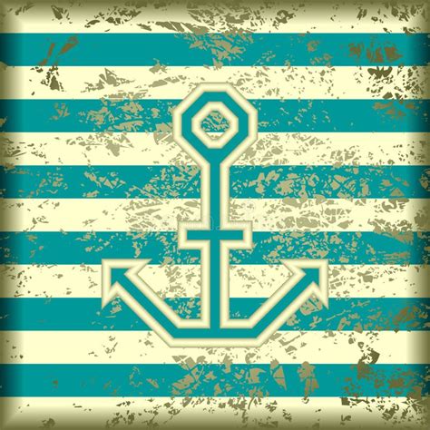 Anchor On A Striped Background Stock Vector Illustration Of Dirt