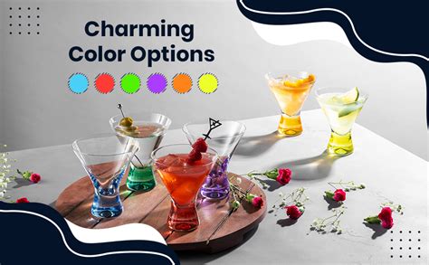 Colored Martini Glasses Set Of 6 8 Oz Colored Margarita Glasses Colorful Martini