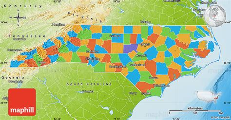 Political Map Of North Carolina Physical Outside