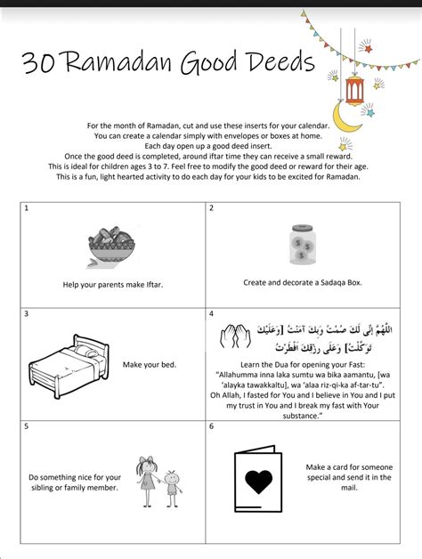 Ramadan Series Good Deeds Calendar — A Thoughtful Mama