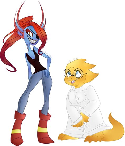 Undyne And Alphys By FluffnFlight On DeviantArt