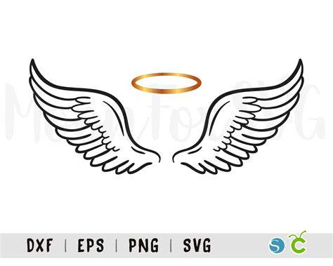Angel Wings Svg Angel Wing Vector Angel Svg Halo Svg Angel Etsy