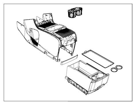 Full floor console w/covered storage, full overhead console w/storage, conversation mirror and 3 12v dc power outlets. 2019 Dodge Grand Caravan Cupholder. Console. [black ...