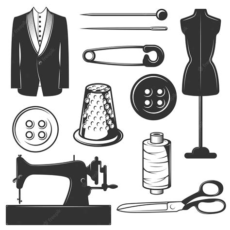 Premium Vector Set Of Vintage Tailor Symbols Icons Isolated