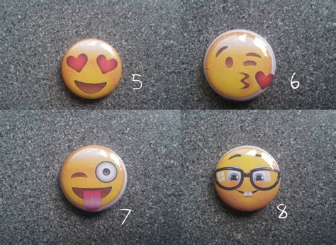 25mm1 Inch Button Pin Badges Emoji Range Collectable Etsy Uk