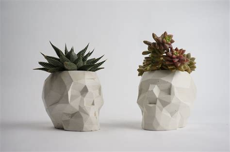 Geometric Skull Planter Etsy Uk In 2022 Skull Planter Unique