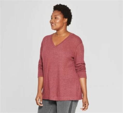 Womens Plus Size Textured Long Sleeve Pullover Ava And Viv Nwt Ebay