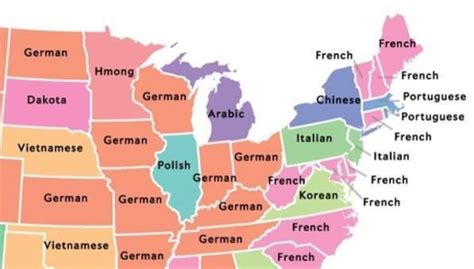Map Shows The Most Commonly Spoken Language In Each State After