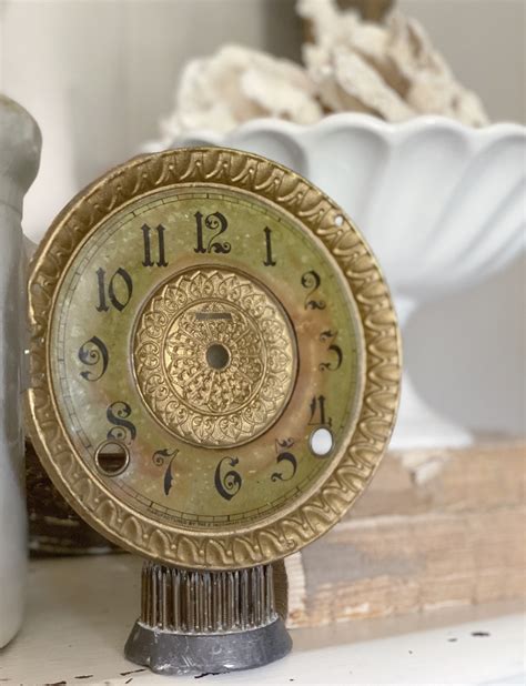 Antique Metal Clock Face Dial Farmhouse Decor Industrial Salvage Fixer
