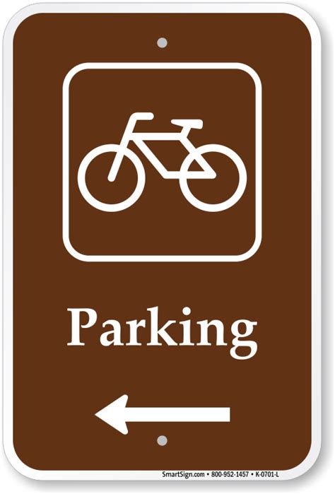 Parking Bike Bicycle Left Arrow Sign Campground Sku K 0701 L