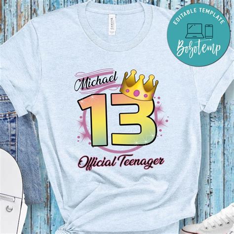 Custom Official Teenager Birthday T Shirt Bobotemp