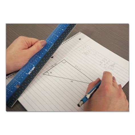 Victor Easy Read Stainless Steel Ruler Standardmetric 12 Blue