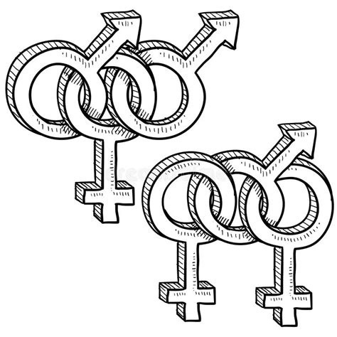Menage A Trois Gender Symbols Stock Vector Image
