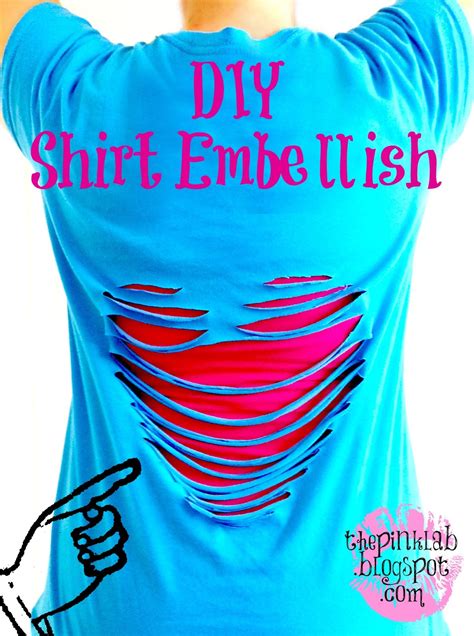 Diy ~ No Sew Shirt Embellish The Pink Lab