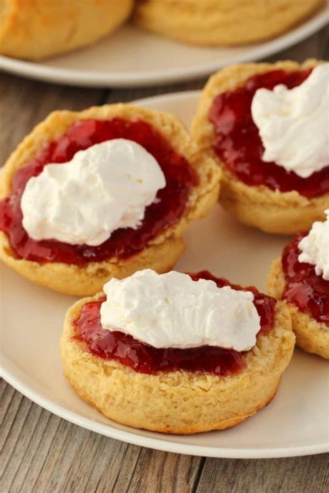 Light And Crumbly Vegan Scones Served With Strawberry Jam And Freshly