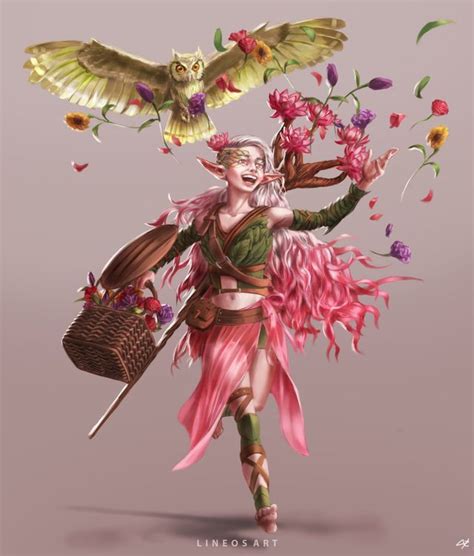 [art] [oc] here s my most recent dnd character commission lilianna thornblossom a female wood