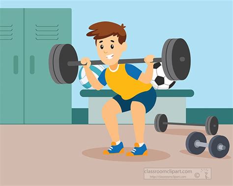 Weightlifting Clipart Boy Lifting Weights Inside Gym Clipart