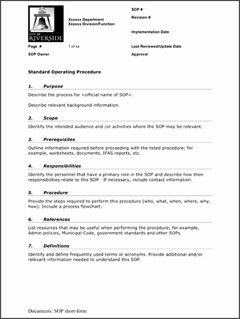 11 Editable Standard Operating Procedure Template Sampletemplatess