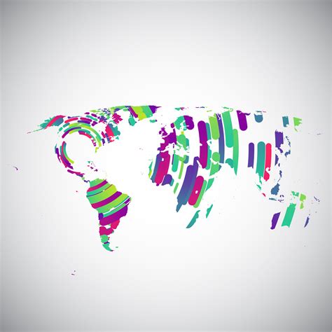 Abstract World Map With Colorful Circles For Advertising Vector 310856