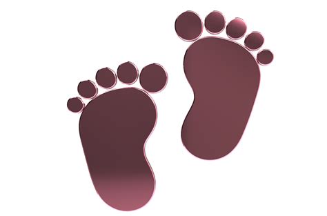 3d Rendering Baby Fuß Barfuß Herz Symbol Transparenter Hintergrund Png