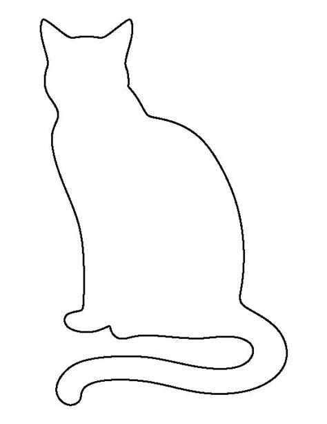 A Black And White Drawing Of A Cat Sitting On The Floor With Its Tail