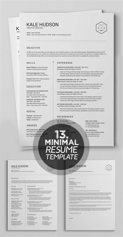 How can you create a solid resume to make you shine even without work there are plenty of ways to impress the hiring manager and you have more skills than you may realize. Clean Resume CV - Hudson | Resume design template, Resume templates, Clean resume