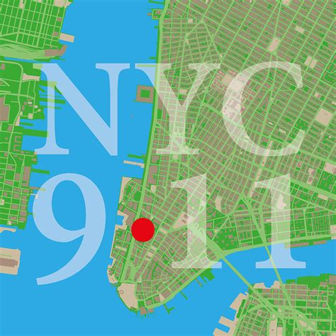 Nyc Map Twin Towers 911 Digital Art By Big City Artwork