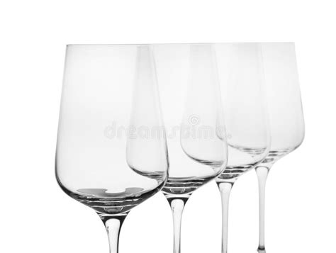 Empty Clear Wine Glasses On White Stock Image Image Of Party