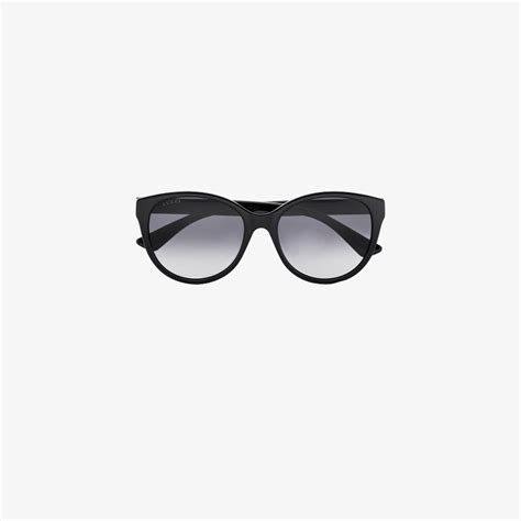 gucci black gg logo round sunglasses modesens