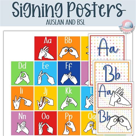 Auslan And Bsl Alphabet Signing Poster And Classroom Displays Etsy