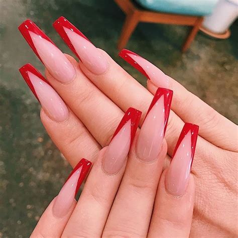 Untitled Red Acrylic Nails Glamorous Nails Coffin Nails Designs