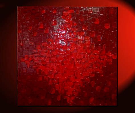 Large Red Textured Modern Abstract Painting Urban Original Wall Art On