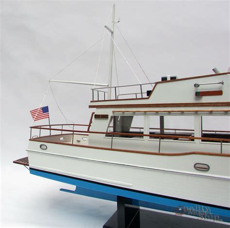 Grand Banks 32 Ready For Rc Handcrafted Model Boat Blue Hull Quality