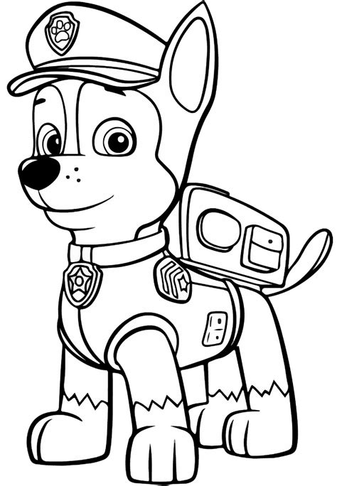 Paw Patrol Chase Coloring Page Free Printable Coloring Pages For Kids