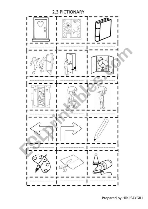Classroom Language Pictionary For Cut And Paste Esl Worksheet By