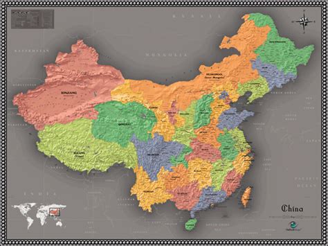 China Wall Map By Maps Of World Mapsales Images And Photos Finder