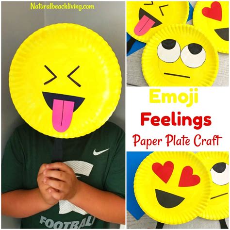 Super Cute Emoji Paper Plate Craft Emoji Party Ideas Natural Beach