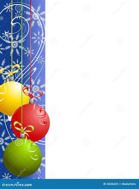 Blue Christmas Ornaments Border Stock Illustration Illustration Of